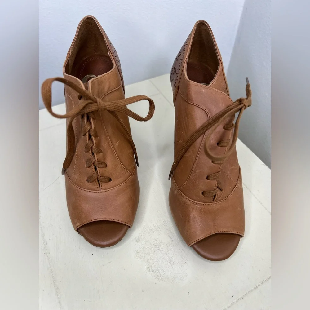 Gianni Bini Cut Out Leather with Peep Toe Wedge
